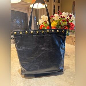 Gucci Babouska Hysteria Black Leather Studded Tote